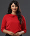Peter Pan Bow Red Chiffon Top